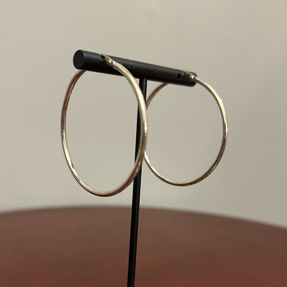 Large Sterling Silver Hoop Earrings